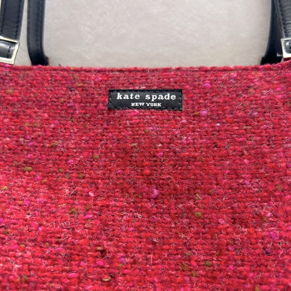 EUC Kate Spade vintage red tweed shoulder bag w/ dust bag β€οΈ - Picture 3 of 15
